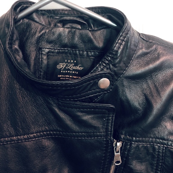 [ZARA] Genuine Leather Jacket - Picture 4 of 7